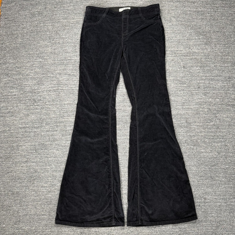 We The Free People Corduroy Just Float On Flare Pants 30 Women Black Bell Bottom